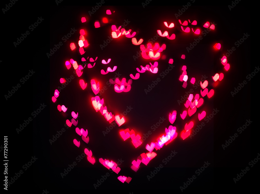 Heart bokeh background, Valentine's day Heart bokeh background, Valentine's day