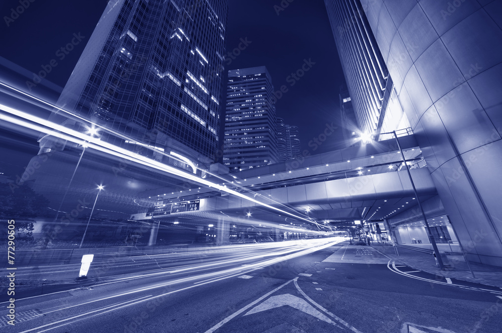 Obraz premium Night Traffic in Hong Kong