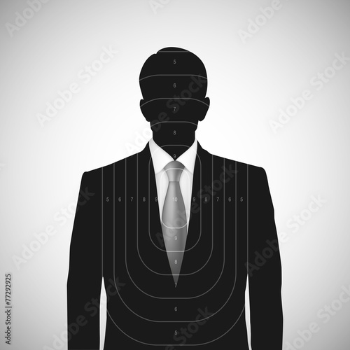 Human silhouette target . Unknown person