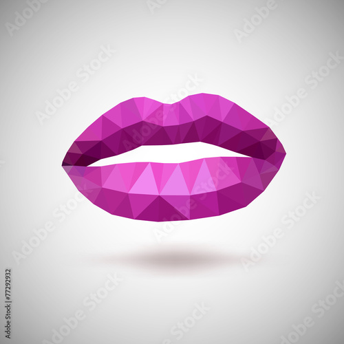 Pink lips made of triangles.
