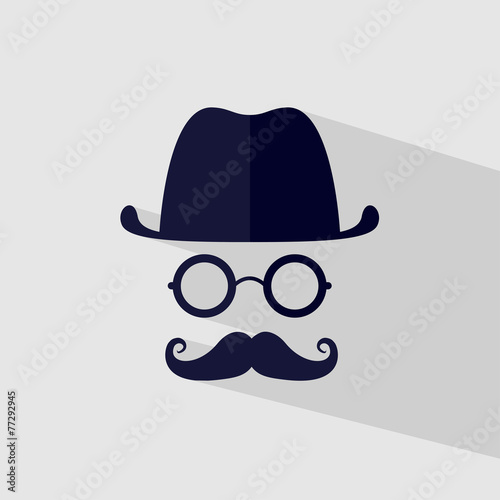 Icon hat and glasses Vector file layered for easy manipulation a