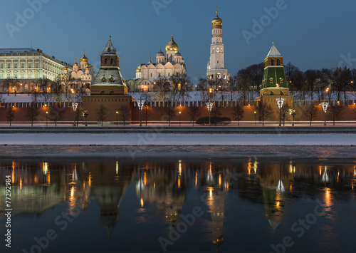 Россия. Москва. Кремль ночью.