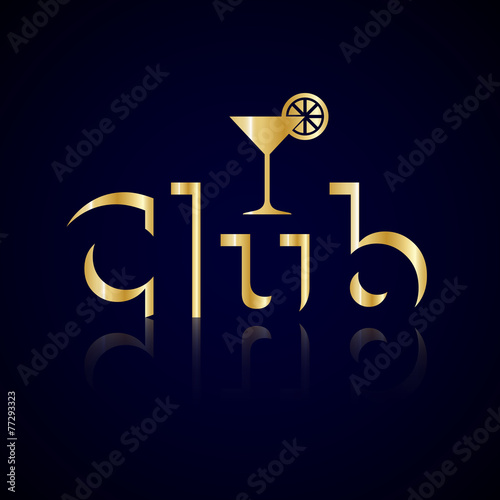 Club - Isolated On Blue Background - Vector Illustration, Graphic Design, Editable For Your Design