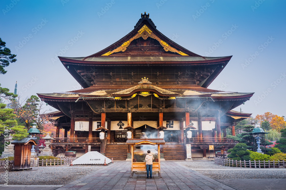 Naklejka premium Zenkoji Temple, Nagano, JAPAN.