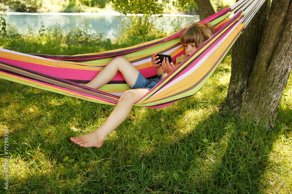 Young child in a hammock
