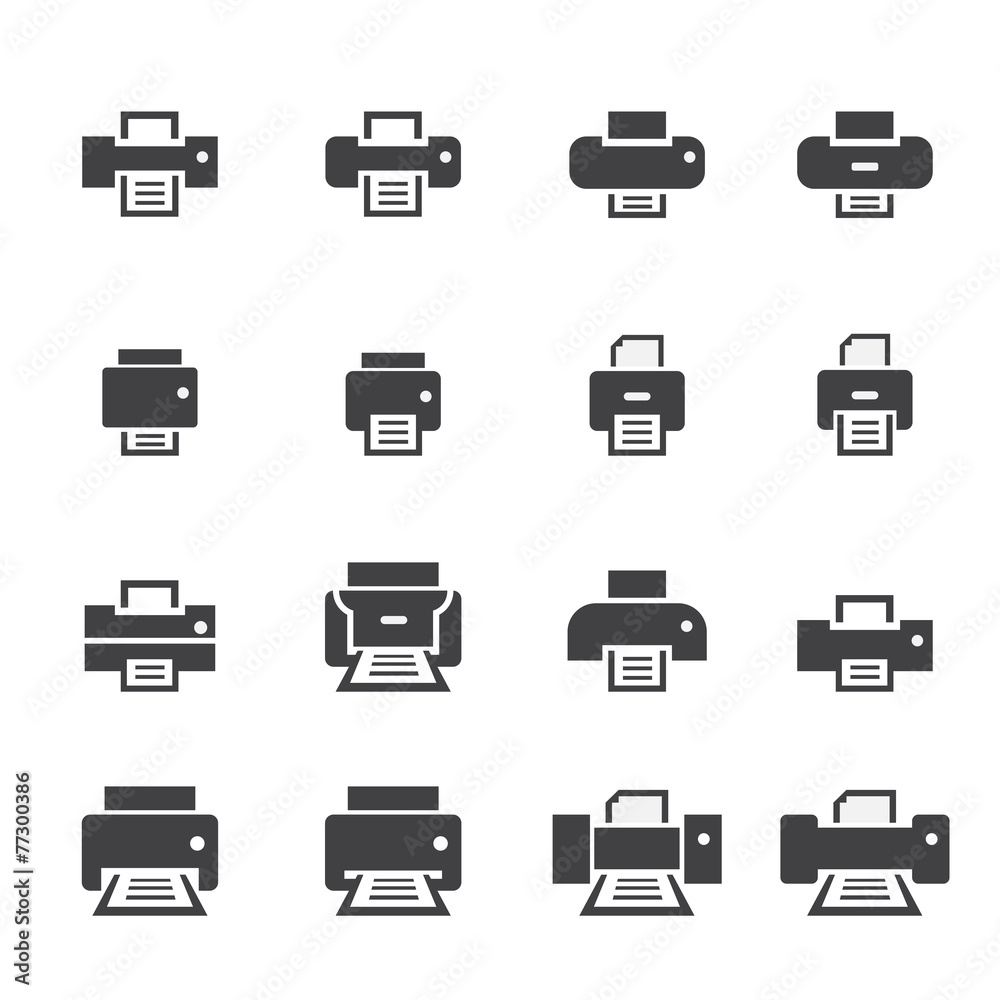 printer icon set printer icon set