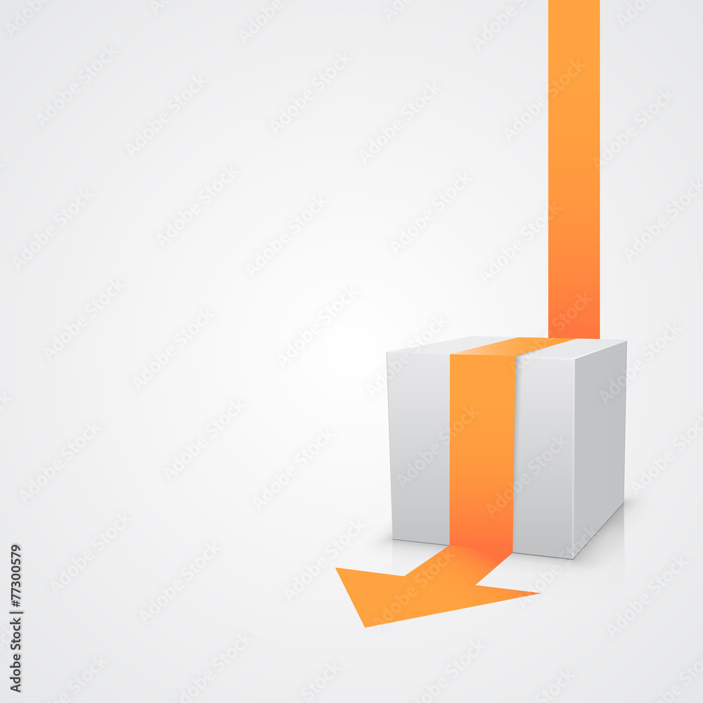 Vector cube with arrow template. Vector cube with arrow template.