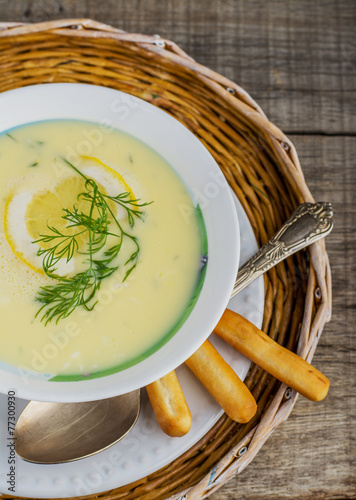 Avgolemono - greek chicken soup photo