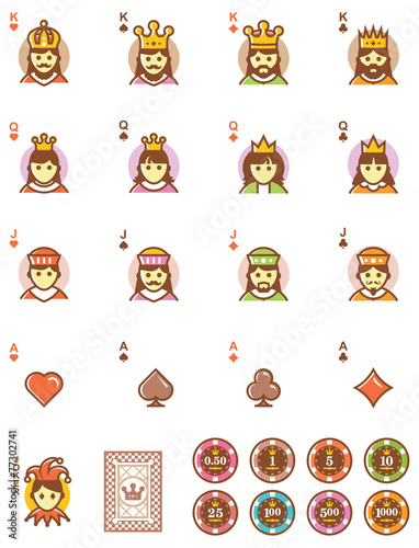 Vector playing cards elements set