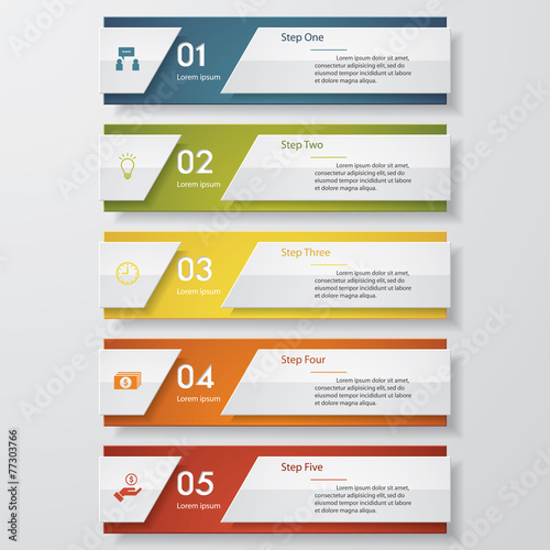 Design clean number banners template. Vector.