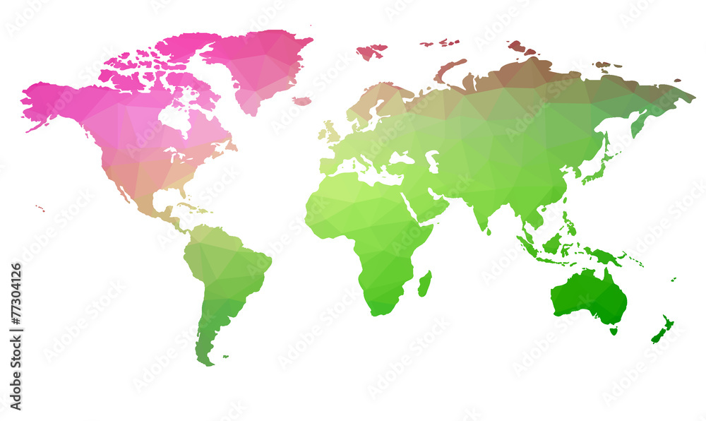 Map of the world in triangles. Raster 3