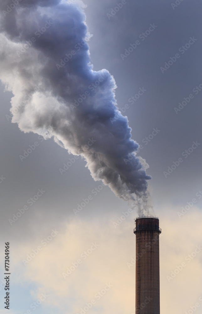 Heavy smoke and stacks