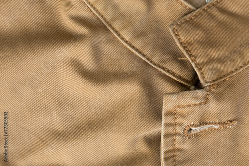 brown shirt fabric texture background with collar design