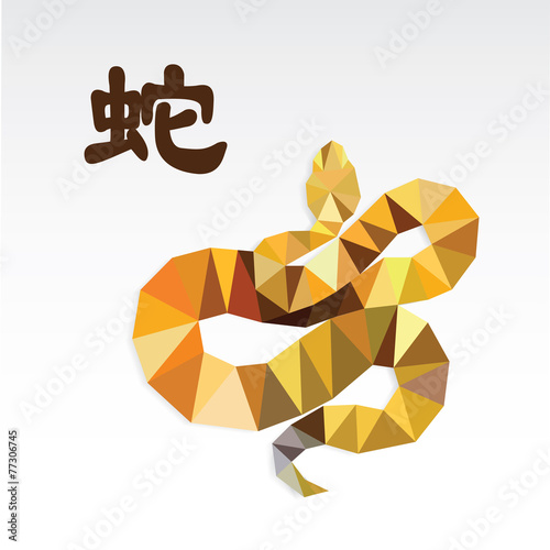 Snake polygon origami zodiac