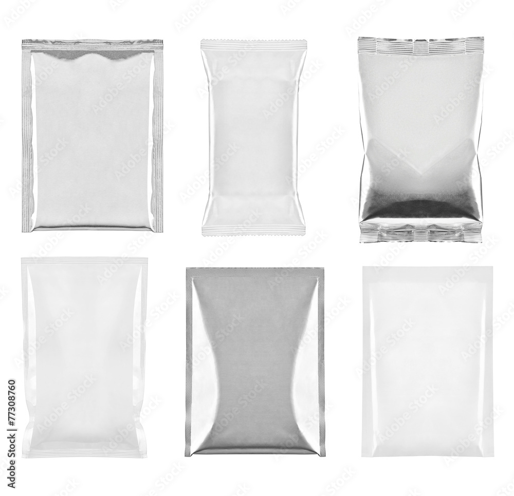 aluminum white bag package food template aluminum white bag package food template