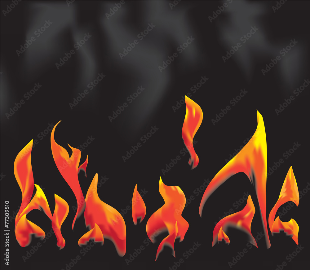 fire on a black background fire on a black background
