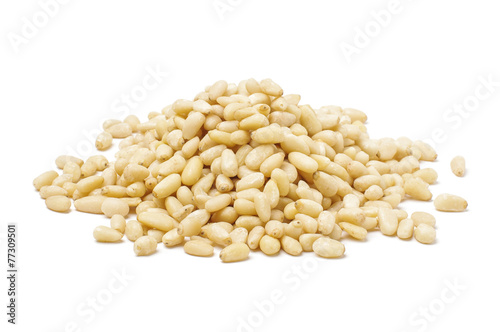 Pine nuts isolated on the white background with clipping path