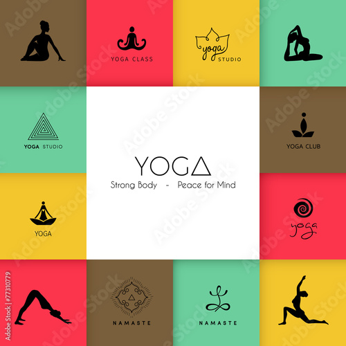 Set of logos for a yoga studio