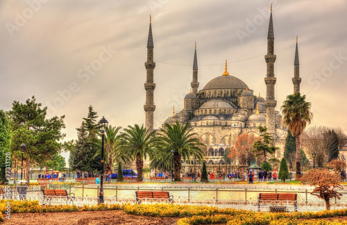 Fotografie, Obraz Sultan Ahmet Mosque (Blue Mosque) in Istanbul - Turkey