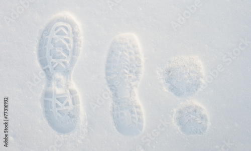 Footprints on the snow