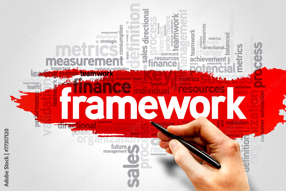 Framework word cloud, business concept Framework word cloud, business concept