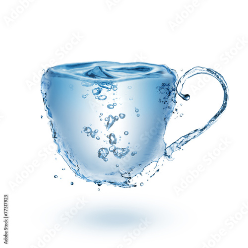 Cup made of water isolated on white