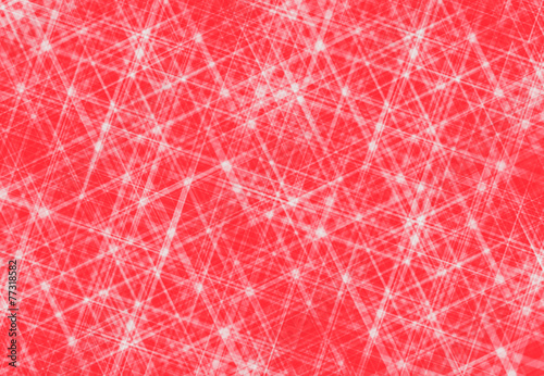 An abstract of white criss crosses on red