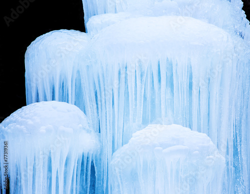 Frozen waterfall of blue ic...