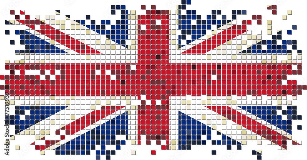 Fototapeta premium British grunge tile flag. Vector illustration