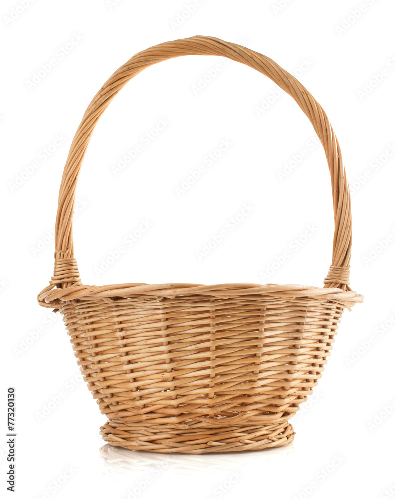 wicker basket on white background wicker basket on white background