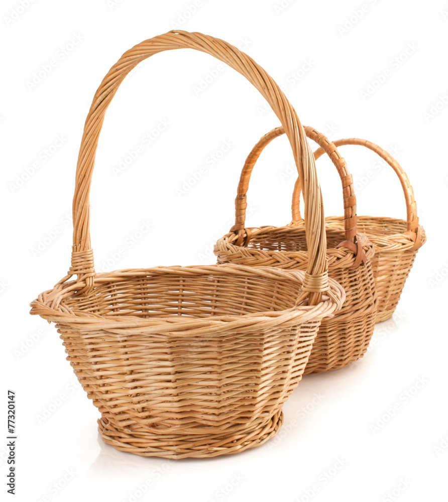 Obraz premium wicker basket on white background