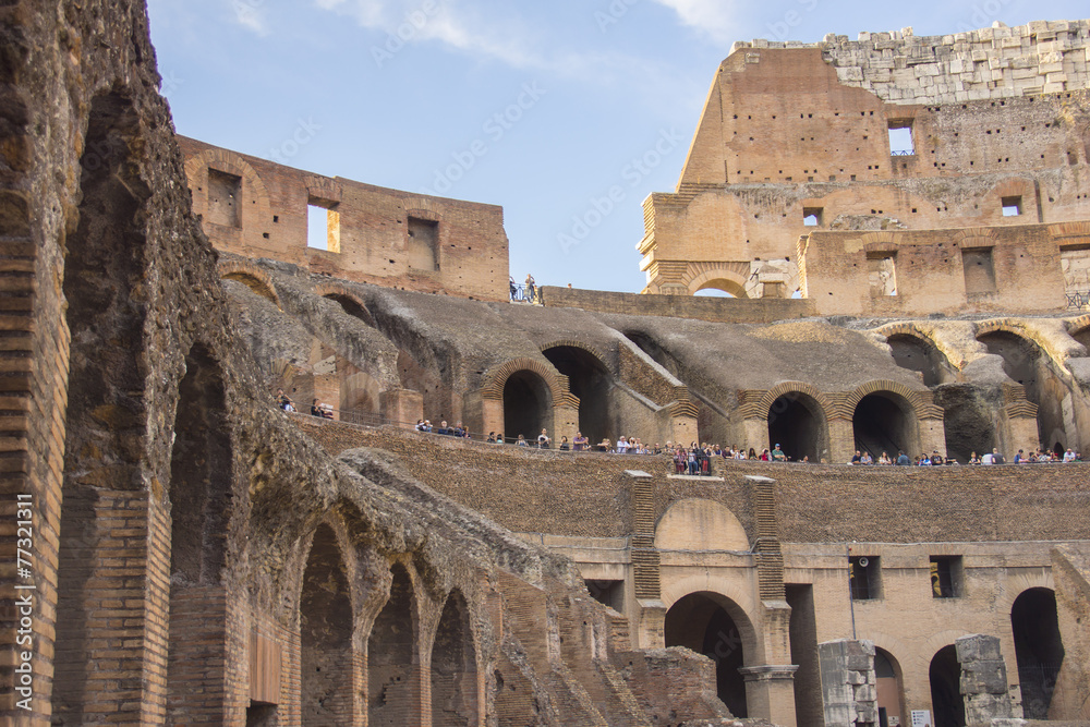 Interior of Roman Coliseum, Rome, Italy Interior of Roman Coliseum, Rome, Italy