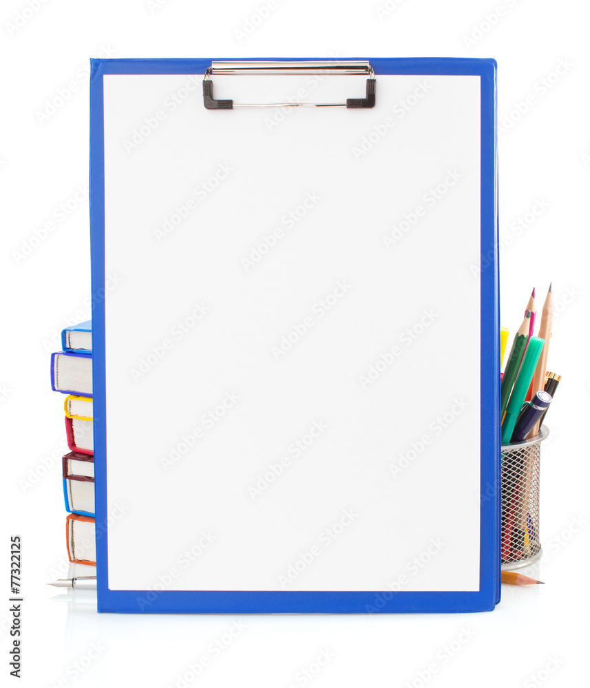 paper clipboard and school supplies paper clipboard and school supplies