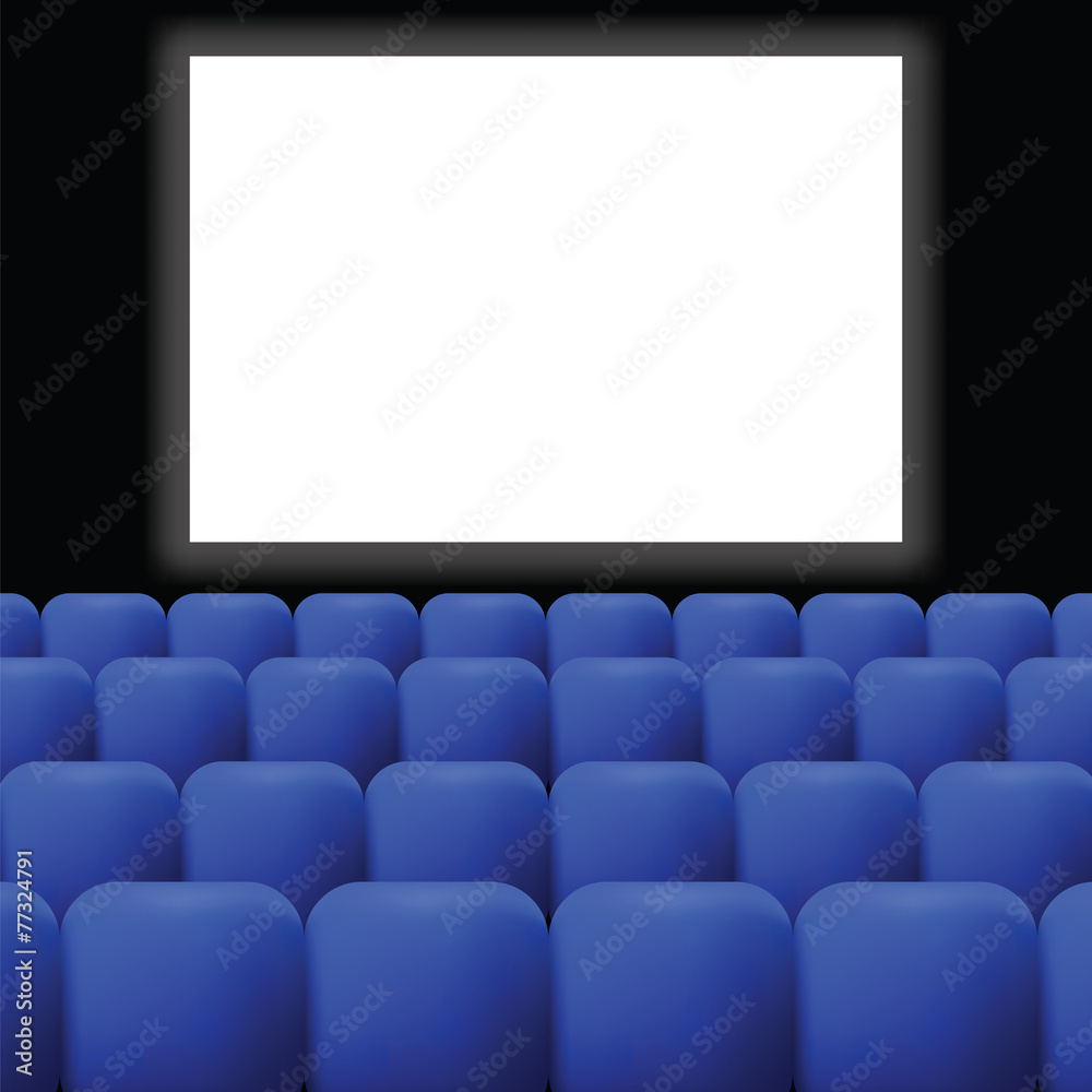 Fototapeta premium cinema with blue curtain