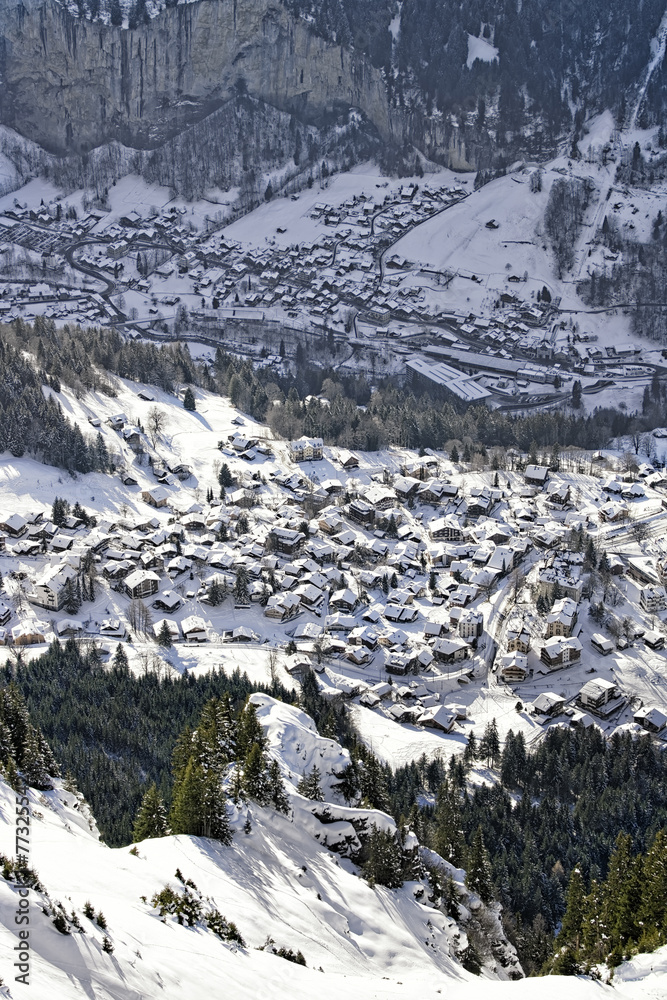 City of Wengen and Lauterbrunnen valley