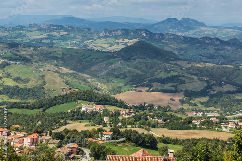 landscape view of hills in Emilia Romagna, Italy