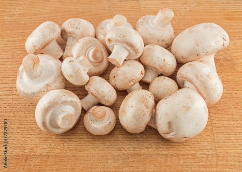 Raw mushrooms closeup