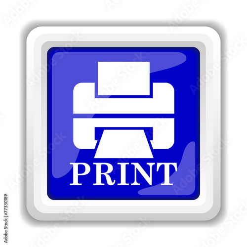 Printer with word PRINT icon