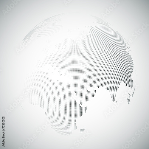 Dotted world globe, light design vector illustration