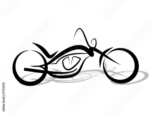 Custom Chopper Motorrad Tribal 3D Schatten