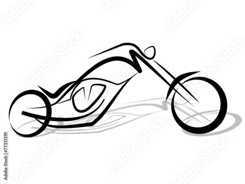 Custom Chopper Motorrad Tribal 3D Schatten