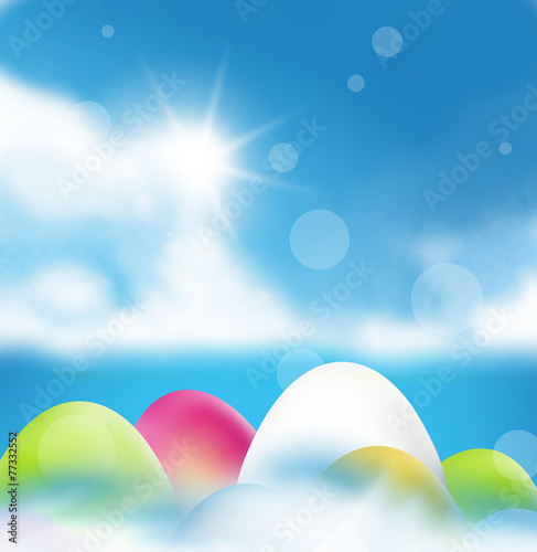 Easter eggs color and sunshine