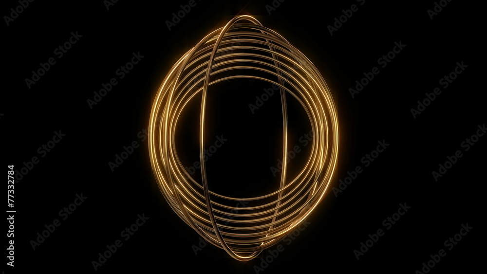 3d shiny rings smooth rotate animation