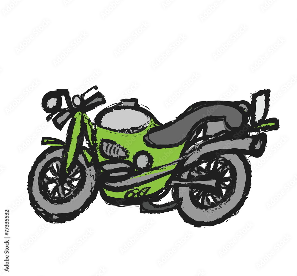 doodle grunge motorcycle