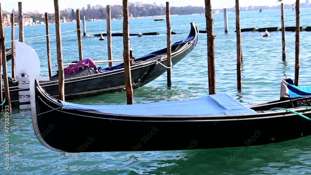 gondola in venice italy near st mark square at high tide gondola in venice italy near st mark square at high tide