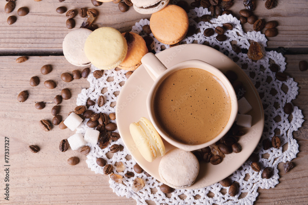 custom made wallpaper toronto digitalGentle colorful macaroons and  coffee in mug