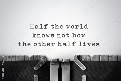 Perspectives. Inspirational quote typed on an old typewriter.