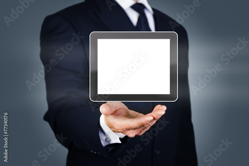 Businessman with digital tablet