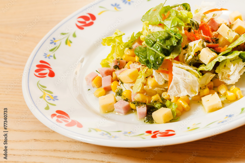 salad with maize and cheese salad with maize and cheese