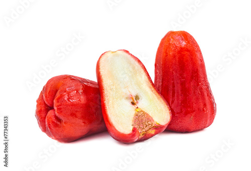 Roes apple fruit isolated on white background photo